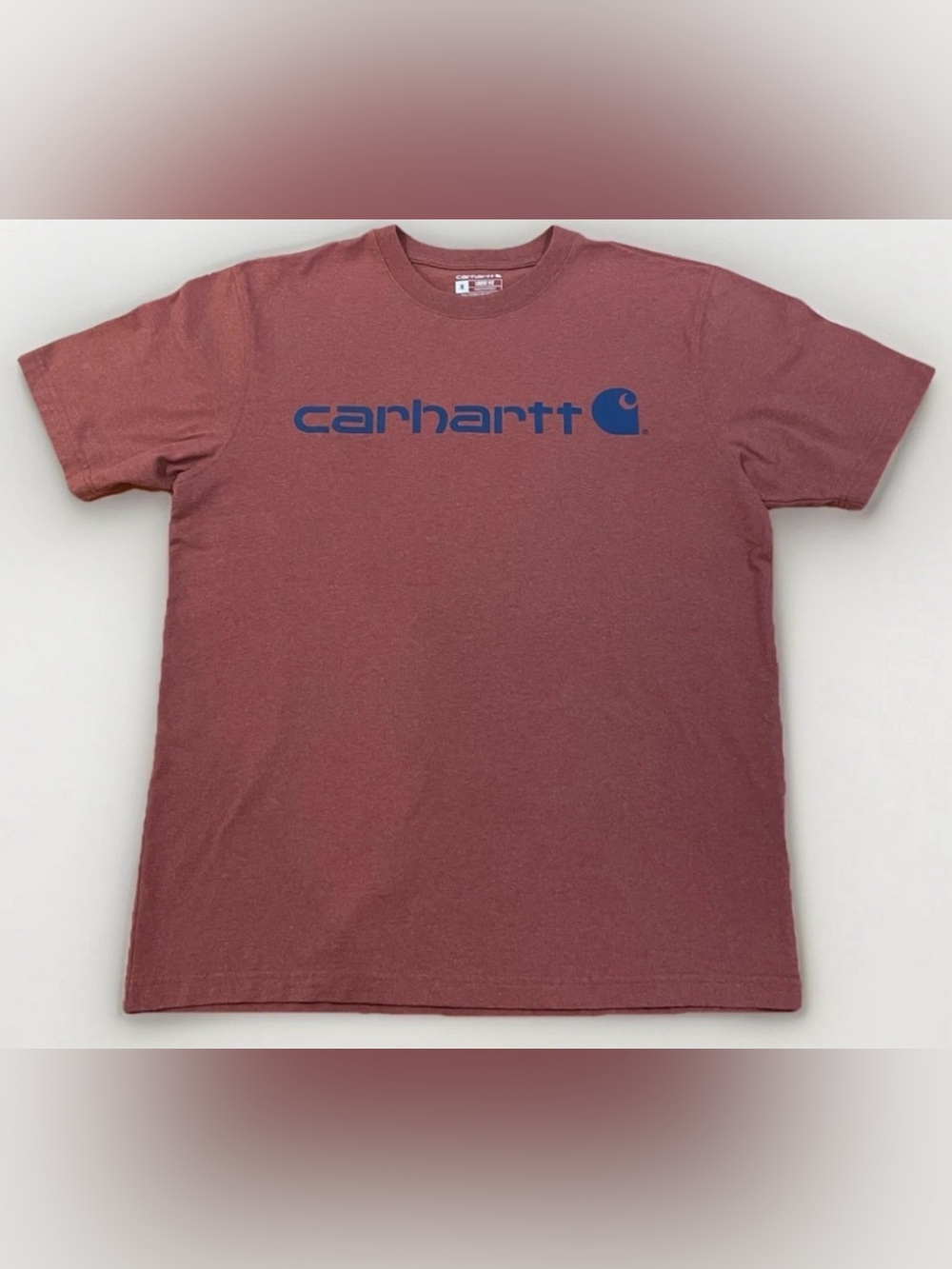 Carhartt T-shirt Size Medium Loose Fit Red Workwear Shirt Heavy Duty